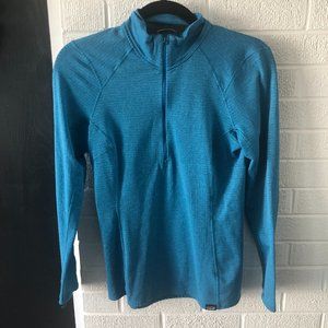 patagonia capilene baselayer, blue/teal, long sleeve, 1/2 zip
